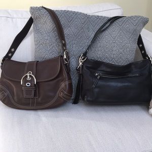 Set of 2 authentic Coach bags. Brown and black
